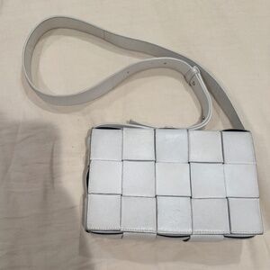 Bottega Veneta Cassette Bag in White, Good Used Condition